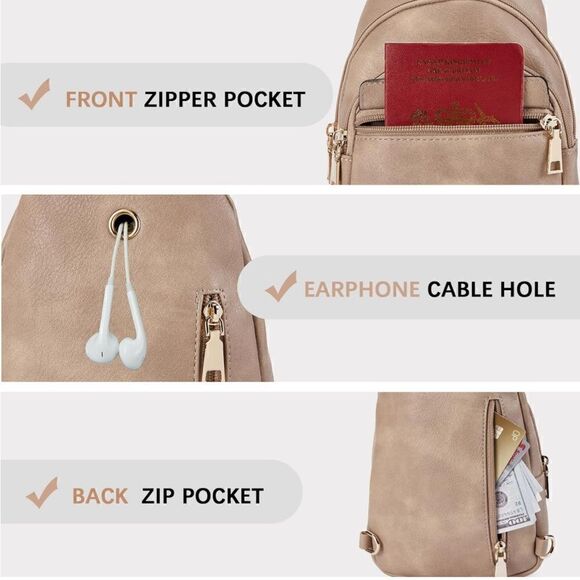 Leather Cross Body Sling Bag - Picture 2 of 5